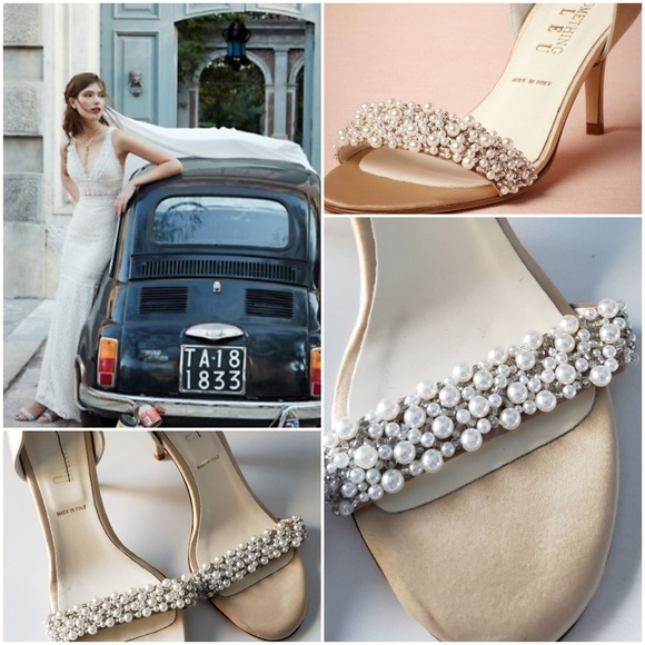 Anthropologie X BHLDN Oyster Bed D'orsay Heels - Picture 5 of 8